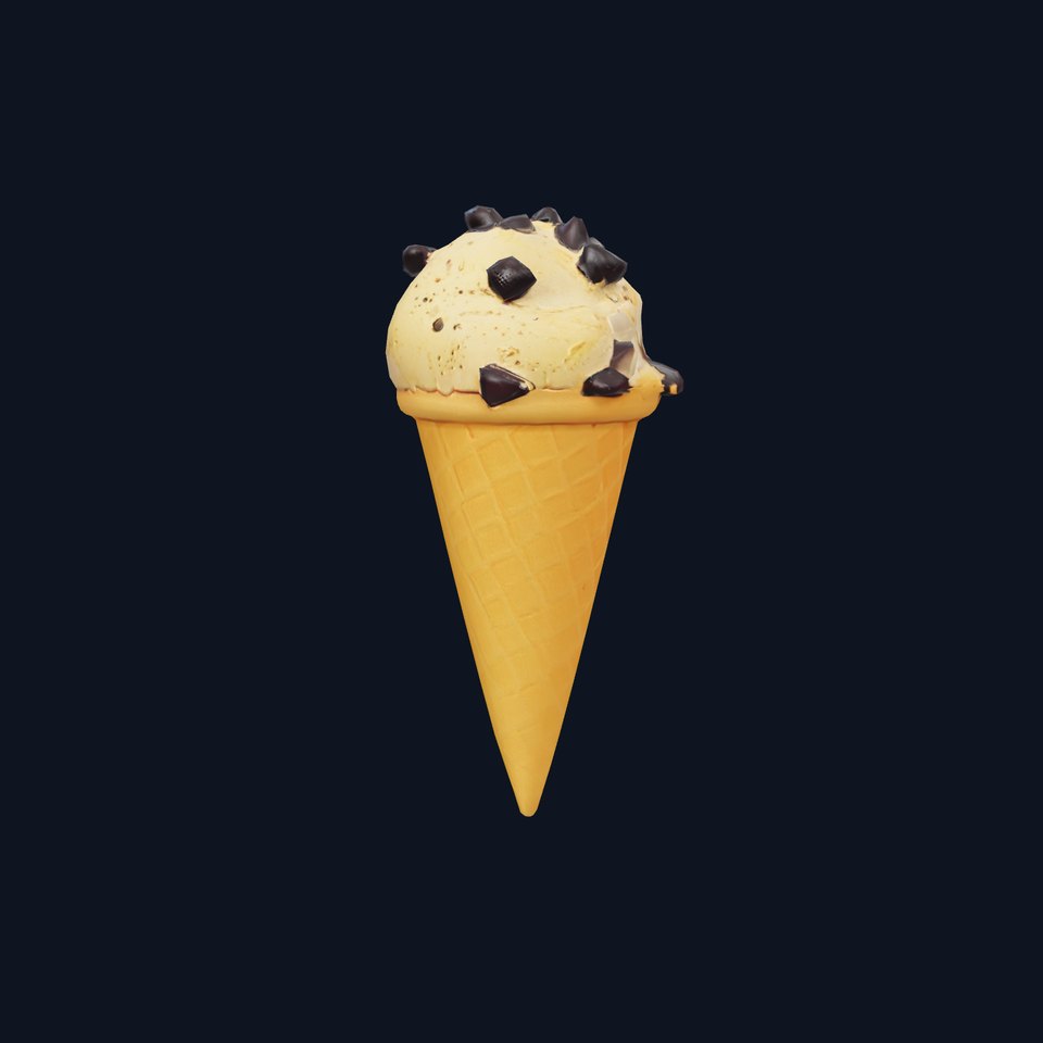 Chocolate Chip Ice Cream Cone model pack